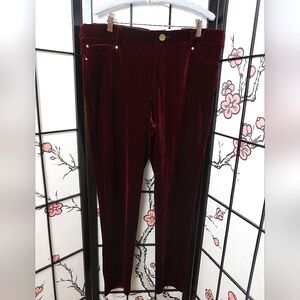 INC International Concepts Velvet Burgundy Skinny Pants
